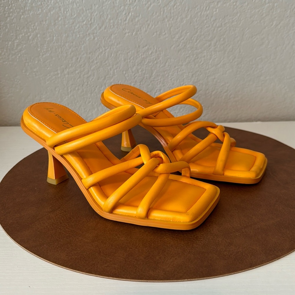 Sam Edelman Circus Orange Square Heels